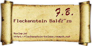 Fleckenstein Balázs névjegykártya
