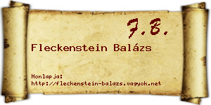 Fleckenstein Balázs névjegykártya