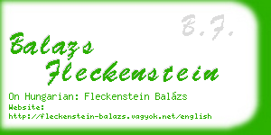 balazs fleckenstein business card